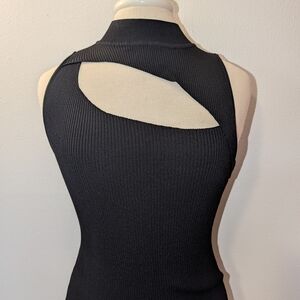 Princess Polly Black Cutout Mockneck Sleeveless Top Bodysuit